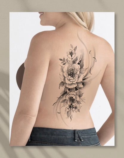 Flower tattoo flash concept design